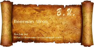 Beerman Uros névjegykártya